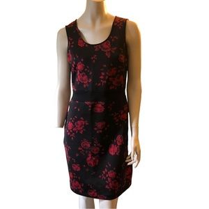 𝅺M Red and Black Rose Print Dress Valentine’s Day